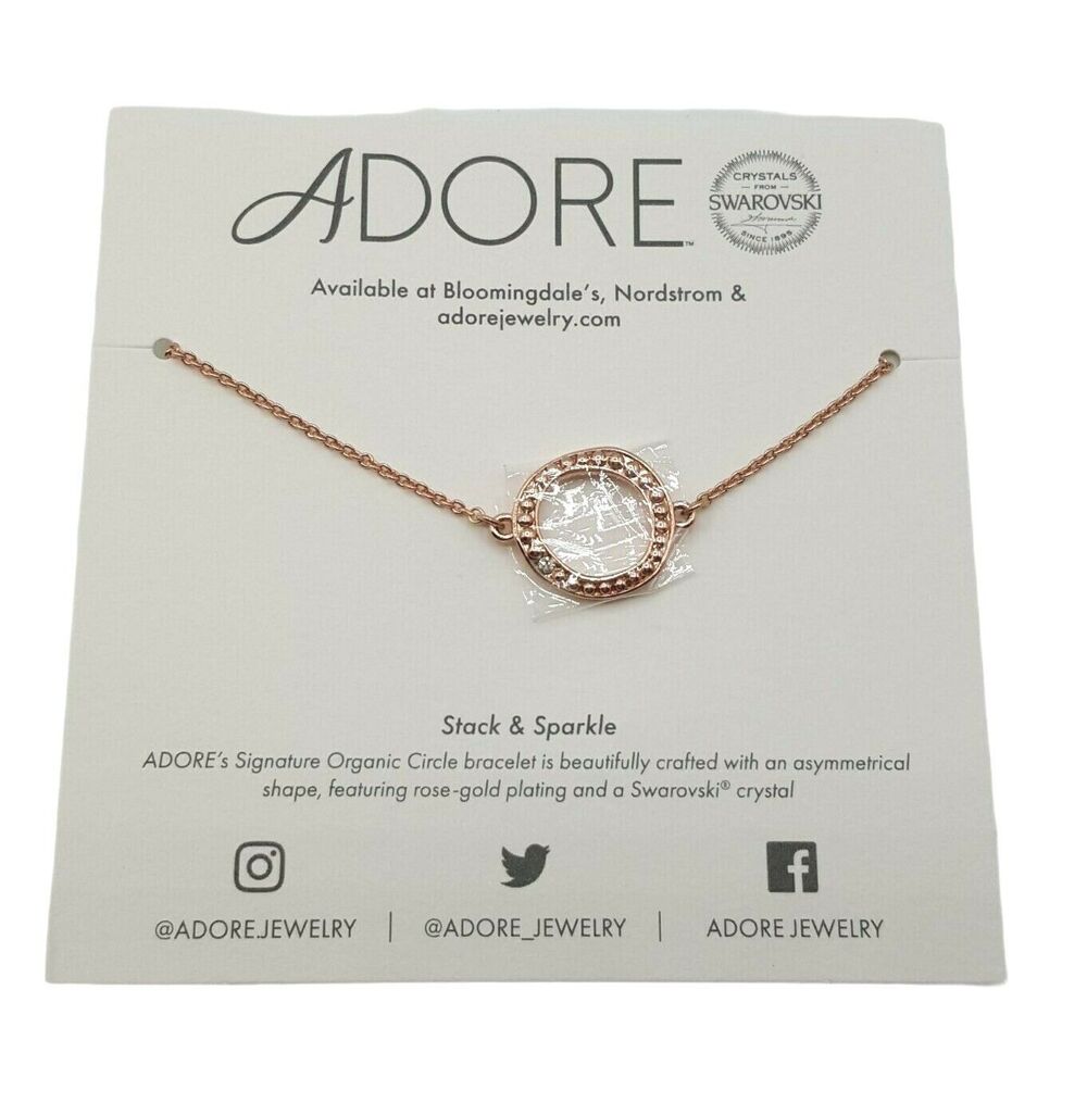 Adore Rose Gold Signature Bracelet Crystal Swarovski New Boho